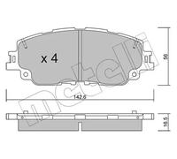 Brake pads 22-1227-0 METELLI for TOYOTA LEXUS