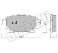 22-1229-0 BRAKE PAD SET, DISC BRAKE LEXUS LM 350H E-FOUR