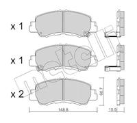 Brake pads 22-1239-0 METELLI for MITSUBISHI ECLIPSE CROSS