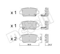 Brake pads 22-1240-0 METELLI for MITSUBISHI ECLIPSE CROSS