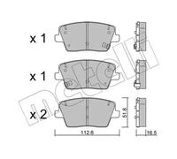 Brake pads 22-1242-0 METELLI for HYUNDAI KONA