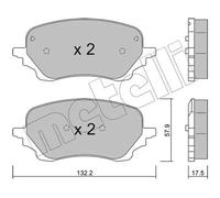 Brake pads 22-1247-0 METELLI for FORD PUMA