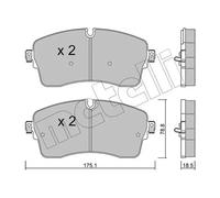 Brake pads 22-1250-1 METELLI for LAND ROVER JAGUAR