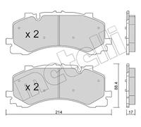 METELLI 22-1252-0 Brake pad set