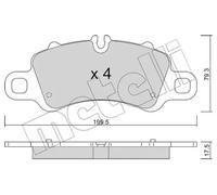 Brake pads 22-1254-0 METELLI for PORSCHE 911 911 Convertible 911 Targa
