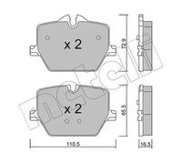 Brake pads 22-1266-0 METELLI for BMW TOYOTA
