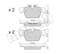 Brake pads 22-1267-0 METELLI for BMW MINI