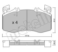 Brake pads 22-1270-0 METELLI for MERCEDES-BENZ A-CLASS CLA CLA Shooting Brake