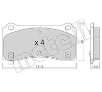 Brake pads 22-1277-0 METELLI for TESLA MODEL 3 MODEL Y