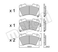 Brake pads 22-1288-0 METELLI for TOYOTA YARIS