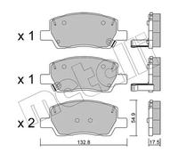 Brake pads 22-1296-0 METELLI for HYUNDAI i10 III