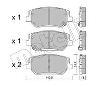 Brake pads 22-1297-0 METELLI for HYUNDAI SANTA FE IV