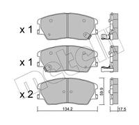 METELLI 22-1305-0 Brake pad set