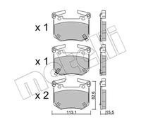 BRAKE PAD SET DISC BRAKE 22-1307-0 FOR KIA GENESIS G70/Shooting/Brake 3.3L 6cyl