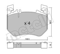 BRAKE PAD SET DISC BRAKE 22-1311-0 FOR MERCEDES-BENZ OM 654.820 2.0L 4cyl GLC