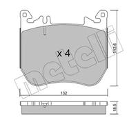 Brake pads 22-1312-0 METELLI for MERCEDES-BENZ S-CLASS