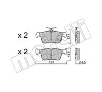 BRAKE PAD SET DISC BRAKE 22-1332-0 FOR FORD USA