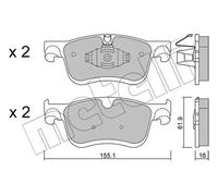 METELLI 22-1349-0 Brake pad set