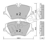 METELLI 22-1354-0 Brake pad set