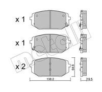 METELLI 22-1361-0 Brake pad set