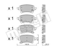 Brake pads 22-1376-0 METELLI
