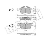 Brake pads 22-1390-0 METELLI for VOLVO V90 II Estate S90 II XC60 II V60 II