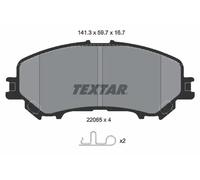 Textar Front Brake Pads 2206503 - Fits Nissan X-Trail & Renault Koleos - Set of 4 w/ accessories