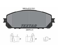 Textar Car Brake Pad Front Dimensions 61.9mm x 166.9mm For Jeep 2207001