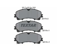 Textar Front Axle Disc Brake Pad Set 2211701 – Full Set of 4 – Fits Infiniti Nissan Renault