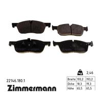 Brake pads 22146.180.1 ZIMMERMANN for LAND ROVER JAGUAR