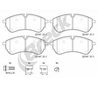 Brake pads 22147 00 703 00 BRECK for VW MAN