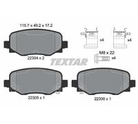 Textar 2230401 Rear Axle Disc Brake Pad Set Fits Fiat Jeep