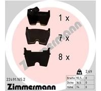 Brake pads 22491.165.2 ZIMMERMANN for AUDI Q3 TT TT Roadster A3 Sportback