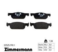 Brake pads 22525.170.1 ZIMMERMANN for DACIA RENAULT