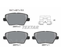 Brake pads 2267501 TEXTAR for HYUNDAI KIA