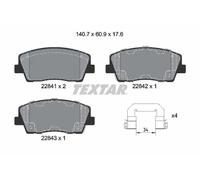 Brake pads 2284101 TEXTAR for KIA GENESIS