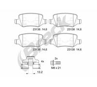 Brake pads 23138 00 704 00 BRECK for MERCEDES-BENZ A-CLASS VANEO