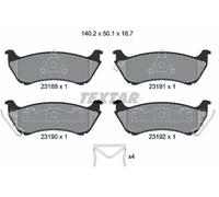 Textar Rear Axle Disc Brake Pad Set 2318902 Full Set of 4 with Accessories Fits Mercedes-Benz