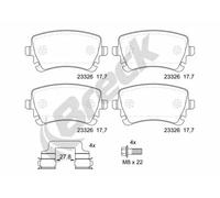 Brake pads 23326 00 702 00 BRECK for VW BENTLEY AUDI