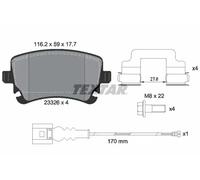 Textar Rear Axle Disc Brake Pad Set 2332602 - Fits VW Transporter/Multivan