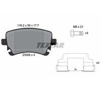 Brake pads 2332607 TEXTAR for BENTLEY AUDI
