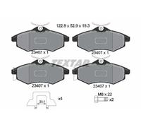 Textar Front Brake Pads 2340702 – Fits Citroën C3/C2 Enterprise – Full set of 4 with accessories