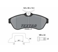 Brake pads 2340902 TEXTAR for CITROËN C3 I C3 Pluriel C2 C2 ENTERPRISE