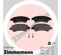 Brake pads 23599.190.1 ZIMMERMANN for CITROËN PEUGEOT OPEL