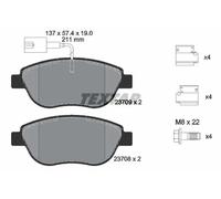 Brake Pad Set For Disc Front Bosch System Fits Fiat Opel Vauxhall TEXTAR 2370901