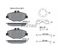 Textar Front Brake Pad Set 2374303 - Full Set of 4 - With Wear Warning Contact - Fits Mercedes-Benz