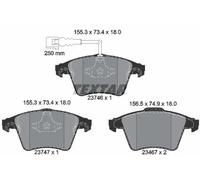Textar 2374601 Front Axle Disc Brake Pad Set Fits VW