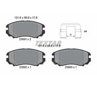 Brake Pads Full Set Of 4 Front 2389105 Textar Hyundai Kia