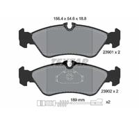 Brake Pads Full Set Of 4 Rear 2390101 Textar Mercedes VW