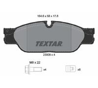 Brake pads 2390801 TEXTAR for JAGUAR DAIMLER
